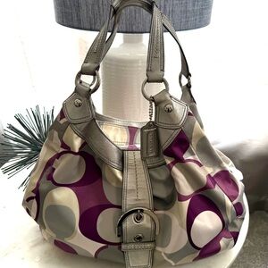 Coach Signature Shoulder Bag Soho Scarf Print!